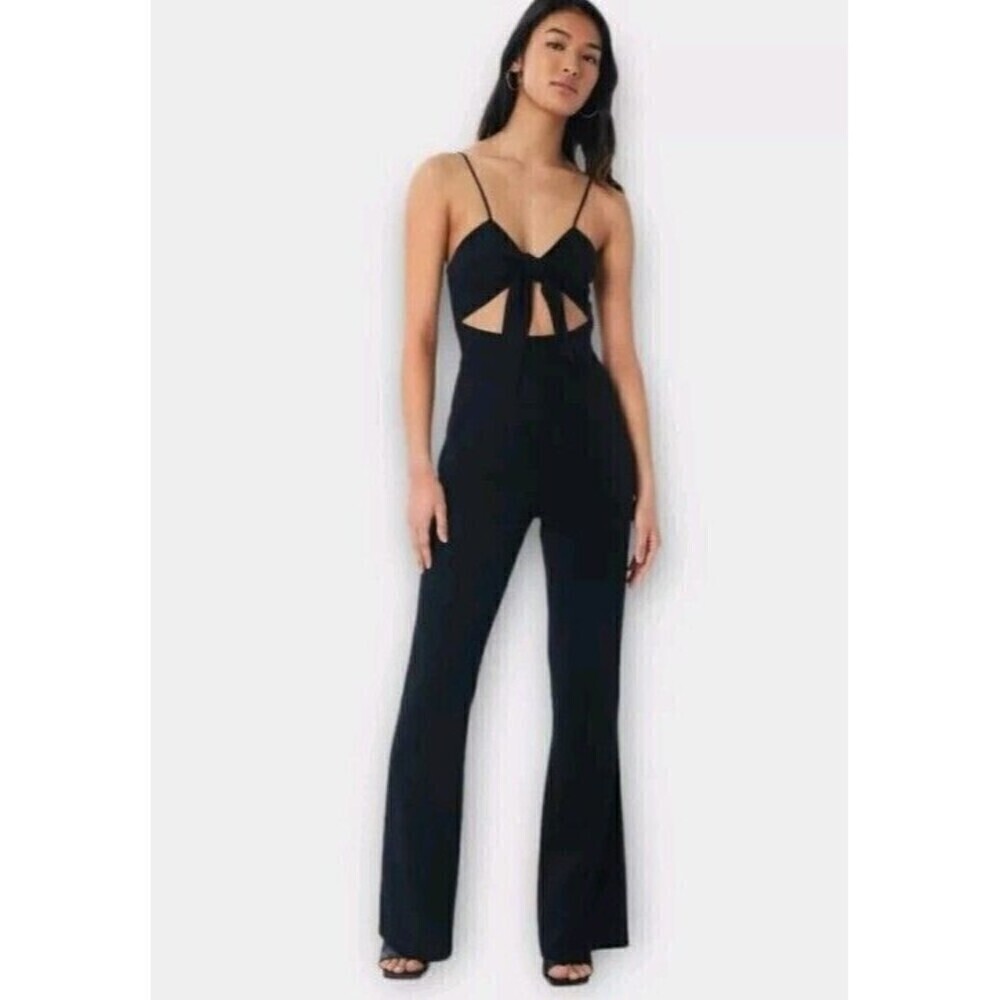 Lita by Ciara Revolve Tie Front Jumpsuit in Black Women’s Size XS NWT 32" INSEAM